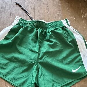 Nike running shorts Green Athletic Shorts with White Accents